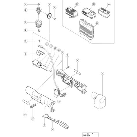 Hitachi CORDLESS ANGLE DRILL DN12DY Spare Parts