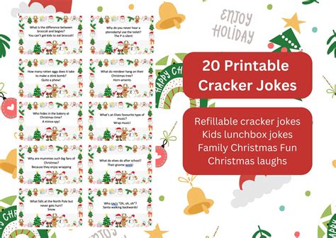 20 Christmas Cracker Jokes Printable Christmas Cracker Jokes Instant ...