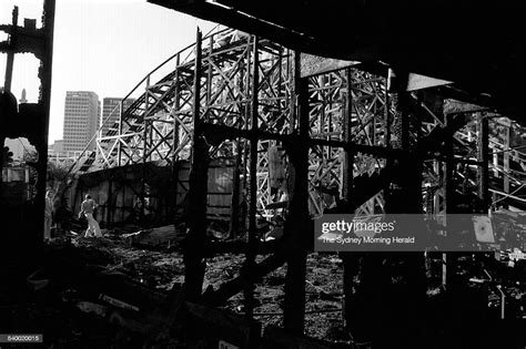 The devastation after the Ghost Train fire at Luna Park in Sydney, 10 ...