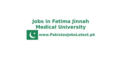 Fatima Jinnah Medical University Jobs 2024 - Pakistan Jobs Latest