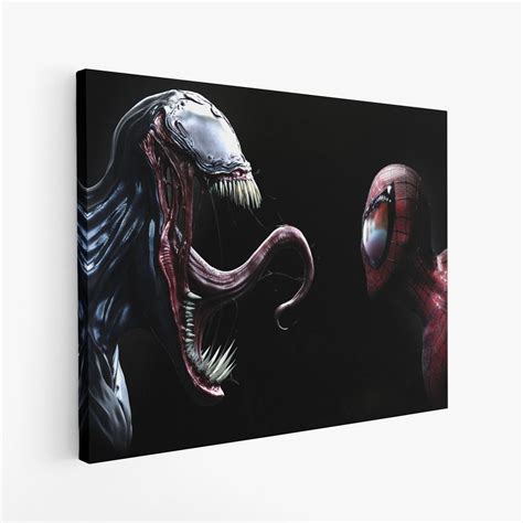 Spiderman Canvas Spiderman and Venom Art Spiderman Wall - Etsy