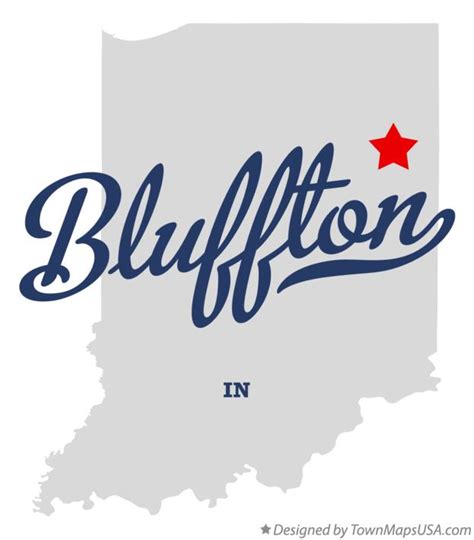 Map of Bluffton, IN, Indiana