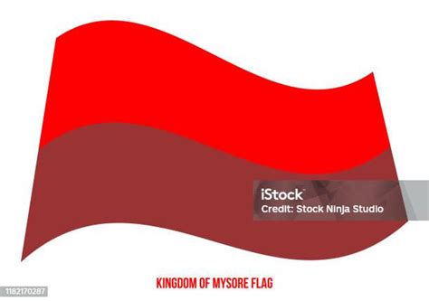 Kingdom Of Mysore Flag Waving Vector On White Background Indian ...