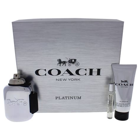 Coach - Platinum 3 Pc Gift Set 3.3oz EDP Spray, 0.25oz EDP Spray, 3.3oz All Over Shower Gel ...