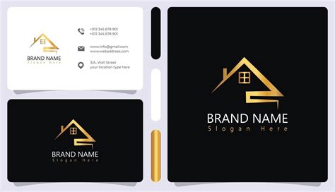 edificio de lujo, logotipo de bienes raíces y construcción y tarjeta de ...