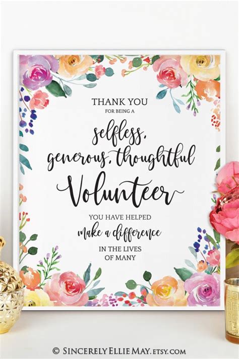 Volunteer Gifts Thank You Volunteer Appreciation Printable - Etsy ...