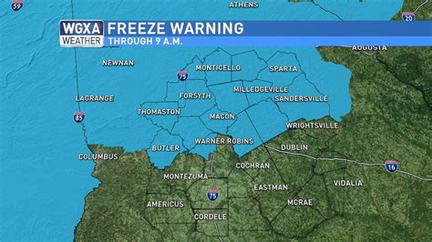 A Freeze Warning will remain in effect until 9 this morning | WGXA