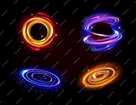 Free Vector | Neon swirl effect set