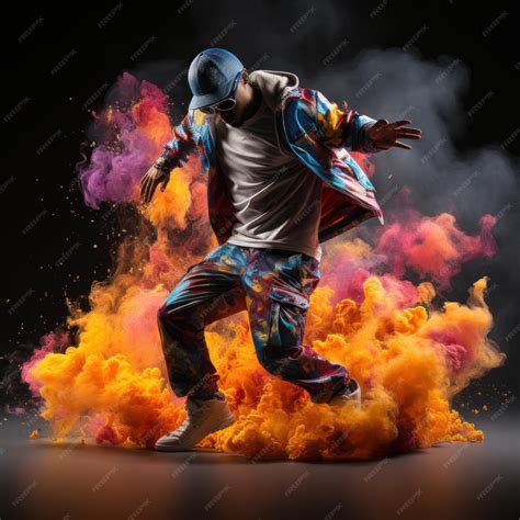 Premium AI Image | A hip hop dancer dancing krump dance moves traling ...