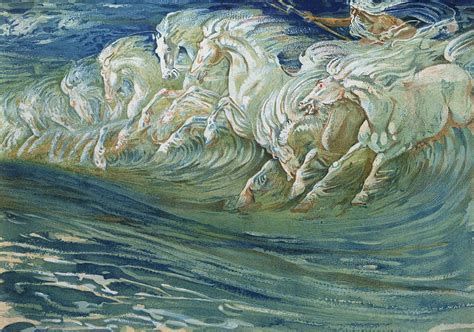 The Horses Of Neptune Canvas Print by Walter Crane | Walter crane, Horse art print, Horse painting