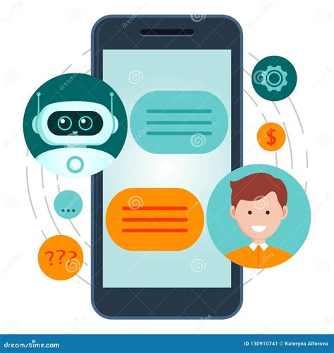 Chatbot Concept And Future Marketing Concept. Dialog Help Service.Man ...