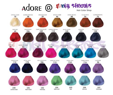 adore my fav hair dye love to mix this with other brands as well - adore hair dye color chart ...