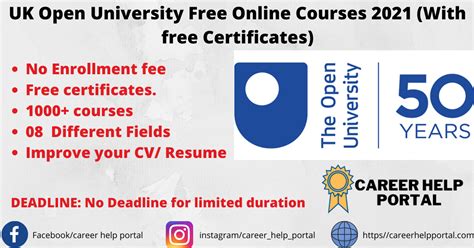 UK Open University Free Online Courses 2021 (With free Certificates) - Career help portal