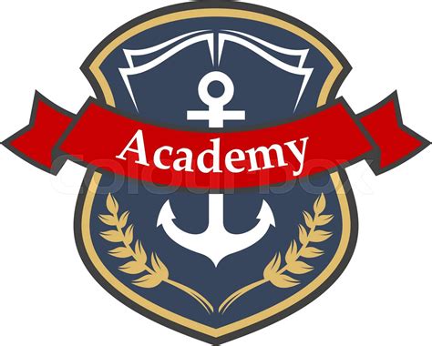 Maritime academy badge with shield and anchor | Stock vector | Colourbox