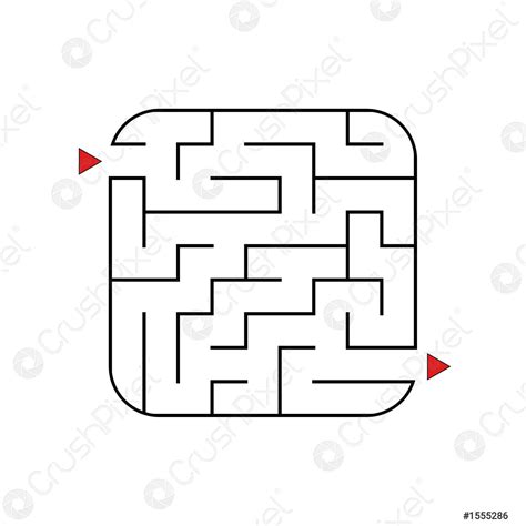 Abstract square maze Easy level of difficulty Game for kids - stock ...