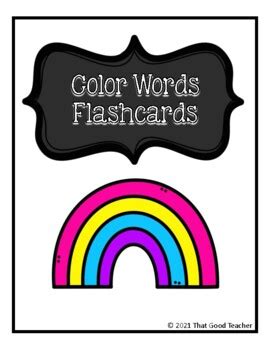 Color Words Flashcards by That Good Teacher | TPT