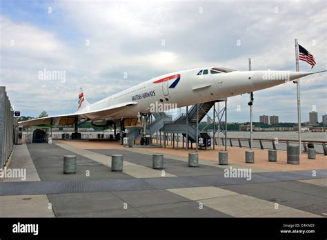 British Airways Concorde supersonic passenger jet on display at the Intrepid Aircraft Carrier ...