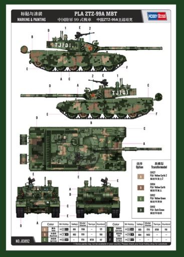 PLA ZTZ-99A MBT model do sklejania Hobby Boss 83892