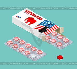 Republican vitamins. Political tablets. Pils in - vector clip art