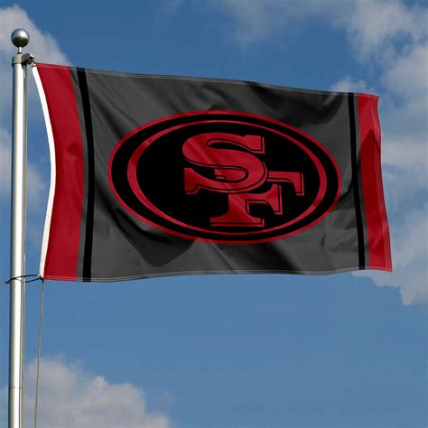 San Francisco 49ers Black Sideline 3x5 Banner Flag - State Street Products