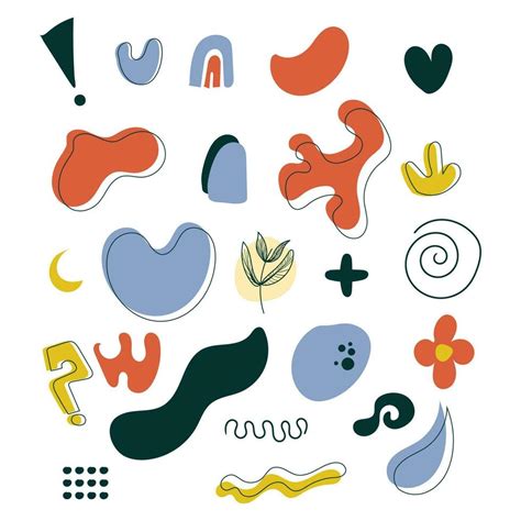 Set of abstract hand drawn doodle shapes. Colorful Vector element shapes. Vector illustration ...