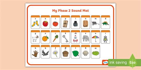 Phase 2 Sound Mat- Phase 2 Sounds- KS1 Teacher made resource