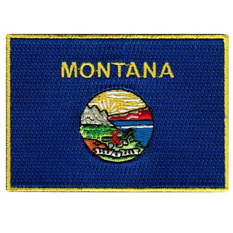 MONTANA STATE Flag PATCH Iron-on Embroidered Applique Top | Etsy