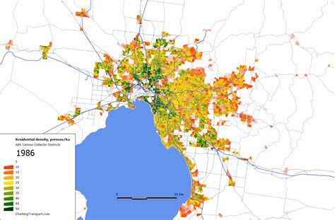Melbourne - change in population density (1986-2011) • Map • PopulationData.net