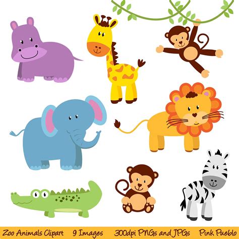 Zoo Animal Clip Art Zoo Animal Clipart Safari Jungle Animal | Etsy in ...