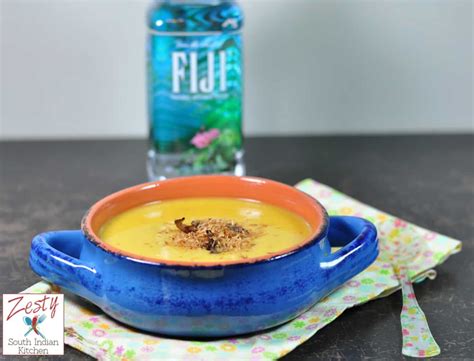 Roasted Butternut squash, apple soup with a touch of gram masala - Zesty South Indian Kitchen