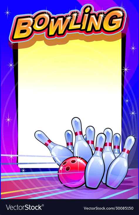 Bowling tournament poster template Royalty Free Vector Image