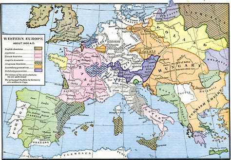 Map Of Europe 1400s