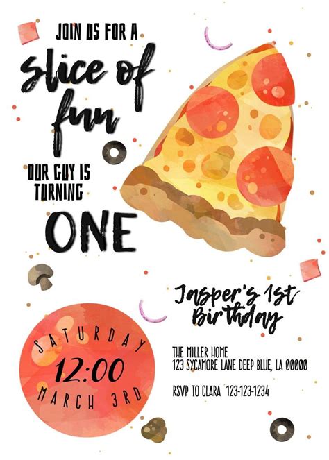 Pizza Party Birthday Invitation Template Digital Download | Etsy ...