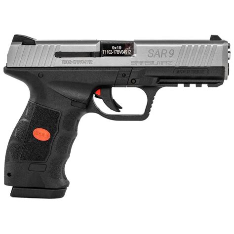 Sar USA SAR9 9mm Luger 4.4in Black/Stainless Pistol - 17+1 Rounds | Sportsman's Warehouse