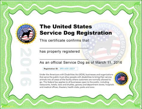 9 Service Dog Certificates ideas | service dogs, id card template, certificate templates