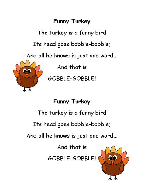 Funny Thanksgiving Poems For Kids