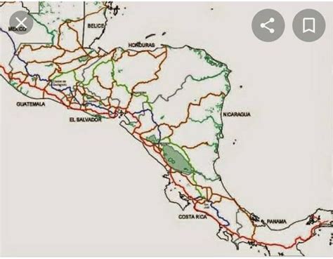 ¿dibuja el mapa de america central con sus principales carreteras ...