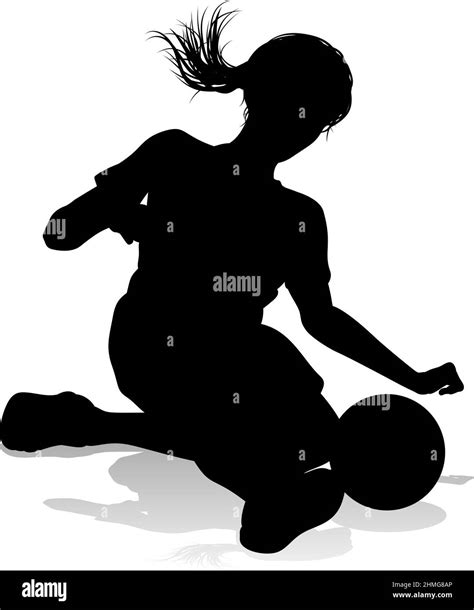 Female soccer football player silhouette Cut Out Stock Images & Pictures - Alamy