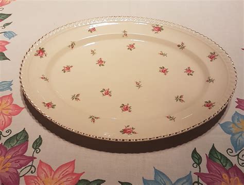 Johnson Brothers 12 Rose Chintz Platter, English Rose Pattern, Shabby Chic Dinnerware, 1940's