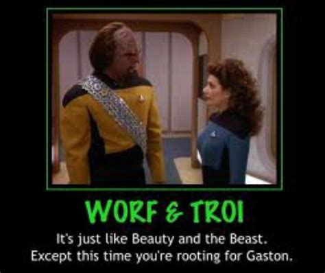 Worf & Troi. Nope, just nope. | Star trek funny, Star trek, Star trek ...