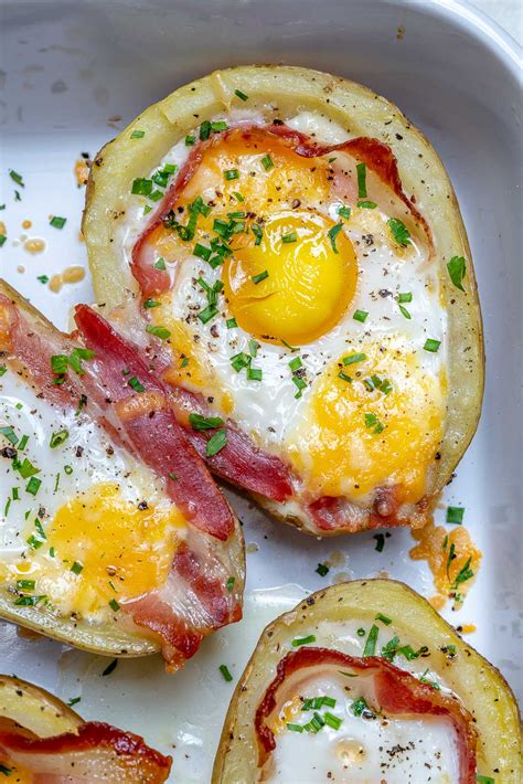 Double Baked Bacon + Egg Potatoes for Super Creative and Clean ...