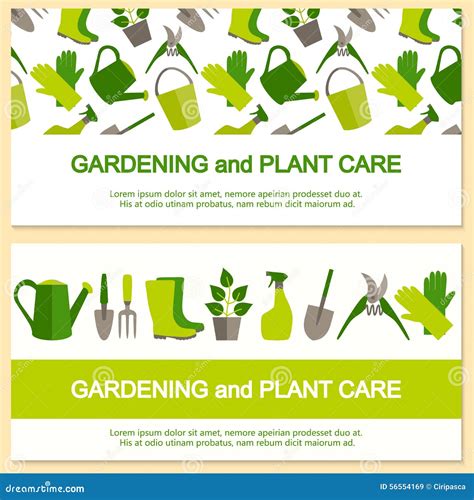 Flat Design Banner for Gardening and Plant Care Stock Vector ...