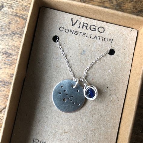 Virgo Constellation Necklace Birthstone Sapphire Necklace - Etsy