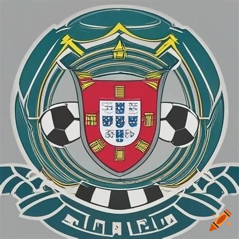 Soccer ball logo with portuguese shield