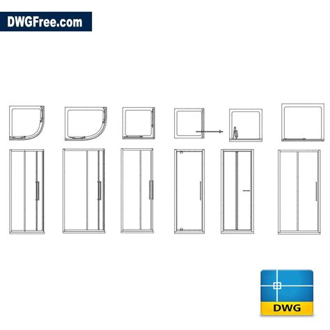 Shower cabins DWG - Download Autocad Blocks Model. AutoCad