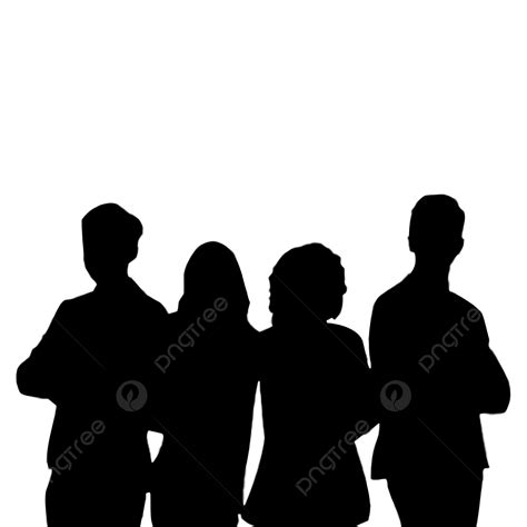 Business Office People Silhouettes, People Standing Silhouette, Group People Silhouettes PNG ...