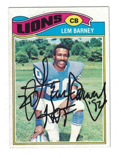 LEM BARNEY AUTOGRAPHED 1977 TOPPS FOOTBALL CARD SIGNED DETROIT LIONS | eBay