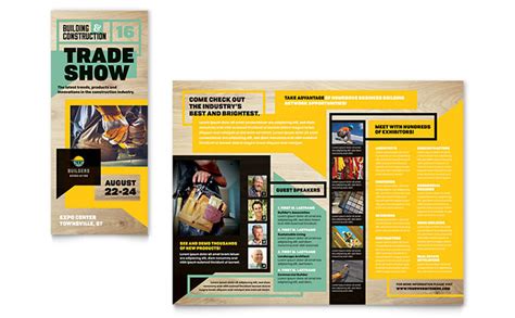 Builder's Trade Show Tri Fold Brochure Template Design