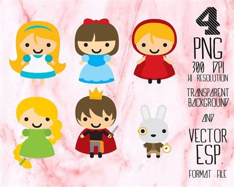 Cartoon book characters Clipart and Digital paper by Just1Dollar Fairy Tale Characters, Book ...