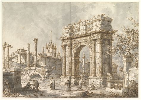 Canaletto (Giovanni Antonio Canal) | Capriccio with a Roman Triumphal Arch | The Metropolitan ...